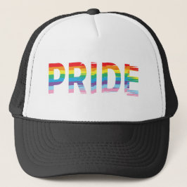 PRIDE Rainbow LGBTQIA Flag, Gay Pride Black Truckerkappe
