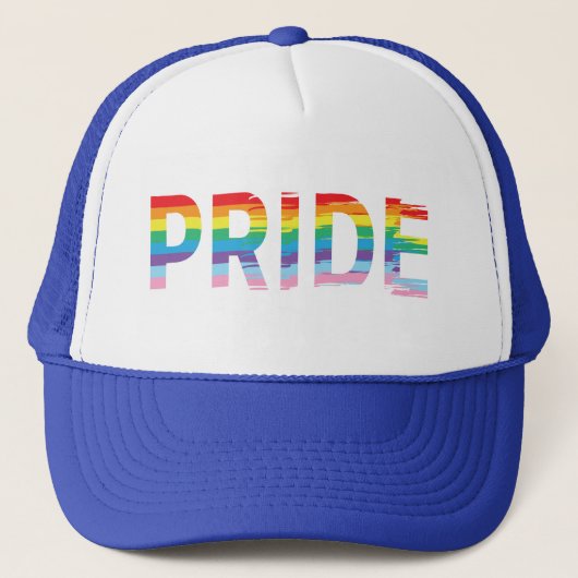 PRIDE Rainbow LGBTQIA Flag, Gay Pride blau Truckerkappe (Vorderseite)