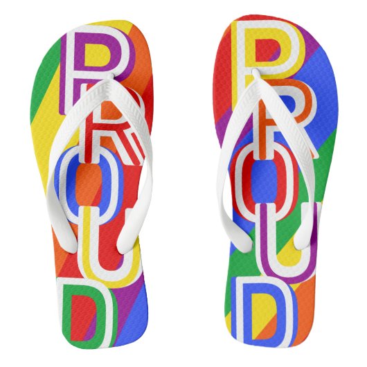 Pride Rainbow LGBTQIA Flip Flops Badesandalen (Fußbett)