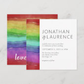 PRIDE Rainbow Liebe ist Liebe Gay Wedding Einladun Einladung (Vorne/Hinten)