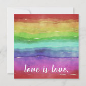 PRIDE Rainbow Liebe ist Liebe Gay Wedding Einladun Einladung (Rückseite)