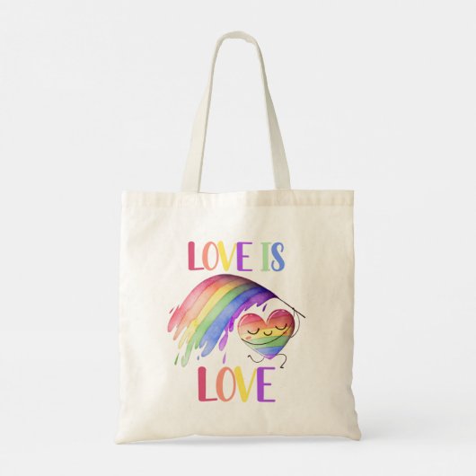 Pride Rainbow Liebe Tote Bag Tragetasche (Rückseite)