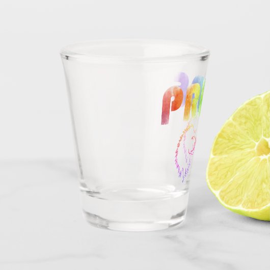 Pride Rainbow Lion Kontur transparent Schnapsglas (Links)