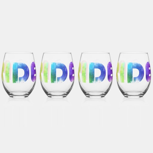 Pride Rainbow Lion Weinglas Ohne Stiel (Hinten)