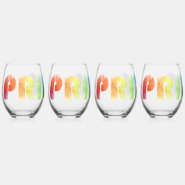 Pride Rainbow Lion Weinglas Ohne Stiel