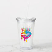 Pride Rainbow Lips LGBTQ | Dripping Lips Acryltrinkbecher (Rückseite)