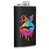 Pride Rainbow Lips LGBTQ | Dripping Lips Flachmann (Rechts)