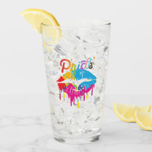Pride Rainbow Lips LGBTQ Dripping Lips Glas