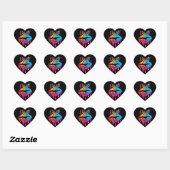 Pride Rainbow Lips LGBTQ | Dripping Lips Herz-Aufkleber (Blatt)