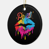 Pride Rainbow Lips LGBTQ | Dripping Lips Keramik Ornament (Links)