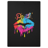 Pride Rainbow Lips LGBTQ | Dripping Lips Klemmbrett (Rückseite)