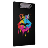 Pride Rainbow Lips LGBTQ | Dripping Lips Klemmbrett (Rechts)