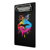 Pride Rainbow Lips LGBTQ | Dripping Lips Mini Klemmbrett (Gewinkelt2)