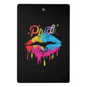 Pride Rainbow Lips LGBTQ | Dripping Lips Mini Klemmbrett (Rückseite)