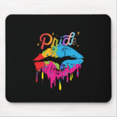 Pride Rainbow Lips LGBTQ | Dripping Lips Mousepad (Vorne)