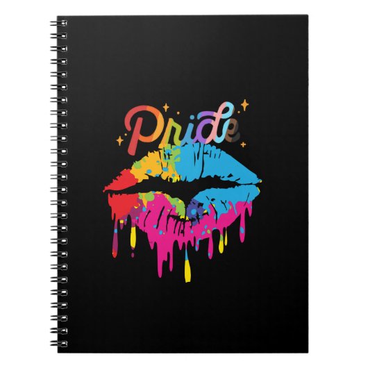 Pride Rainbow Lips LGBTQ | Dripping Lips Notizblock (Vorderseite)