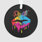 Pride Rainbow Lips | LGBTQ | Dripping Lips Ornament (Rückseite)