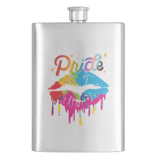 Pride Rainbow Lips LGBTQ Tropfflasche Flachmann