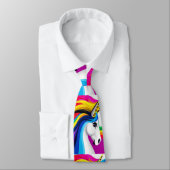 Pride Rainbow Mehrfarbiges Einhornmuster Krawatte (Gebunden)