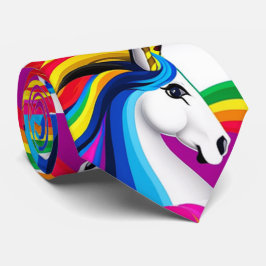 Pride Rainbow Mehrfarbiges Einhornmuster Krawatte