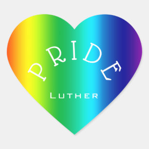 PRIDE Rainbow Multicolor Personalisiert Herz-Aufkleber