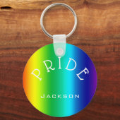 PRIDE Rainbow Multicolors Personalisiert Schlüsselanhänger (Vorderseite)