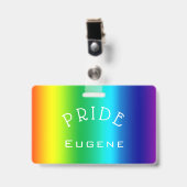 PRIDE Rainbow Multicolors Personalisiertes Abzeich Ausweis (Vorderseite mit Clip)