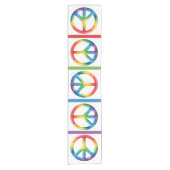 Pride Rainbow Peace Sign Kurzer Tischläufer (Vorderseite)