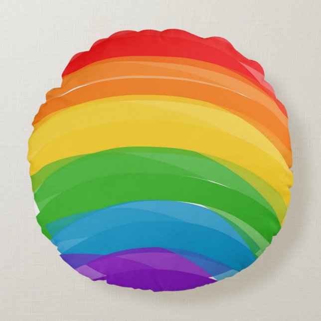 Pride Rainbow Pouf Rundes Kissen (Vorderseite)