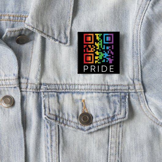 Pride Rainbow QR Code LGBTQIA+ Button (Beispiel)