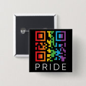 Pride Rainbow QR Code LGBTQIA+ Button (Vorne & Hinten)