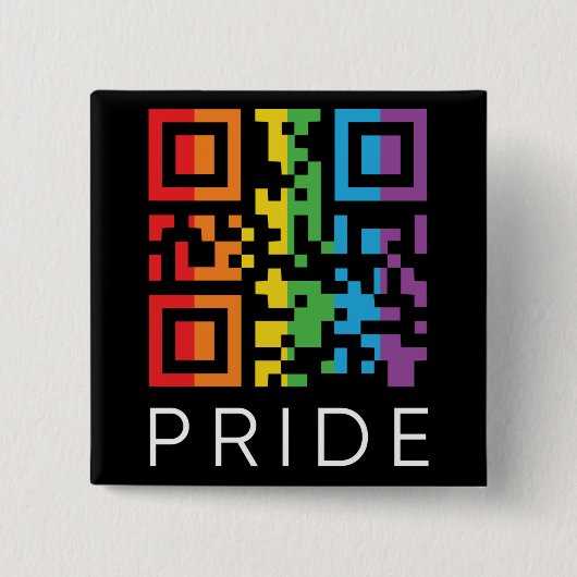 Pride Rainbow QR Code LGBTQIA+ Button (Vorderseite)