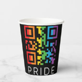 Pride Rainbow QR Code LGBTQIA+ Pappbecher (Rückseite)