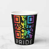 Pride Rainbow QR Code LGBTQIA+ Pappbecher (Vorderseite)
