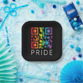 Pride Rainbow QR Code LGBTQIA+ Pappteller (Party)