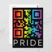 Pride Rainbow QR Code LGBTQIA+ Postkarte (Vorne/Hinten)