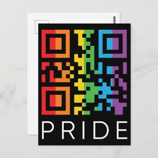 Pride Rainbow QR Code LGBTQIA+ Postkarte (Vorne/Hinten)
