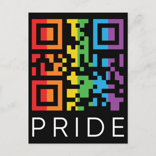 Pride Rainbow QR Code LGBTQIA+ Postkarte (Vorderseite)