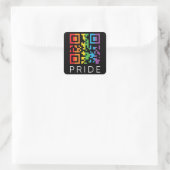 Pride Rainbow QR Code LGBTQIA+ Quadratischer Aufkleber (Tasche)