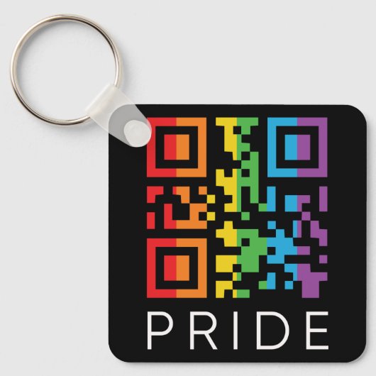 Pride Rainbow QR Code LGBTQIA+ Schlüsselanhänger (Vorderseite)
