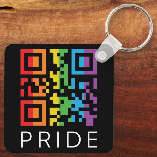 Pride Rainbow QR Code LGBTQIA+ Schlüsselanhänger (Rückseite)