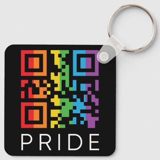 Pride Rainbow QR Code LGBTQIA+ Schlüsselanhänger (Rückseite)