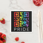 Pride Rainbow QR Code LGBTQIA+ Serviette (Beispiel)