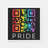 Pride Rainbow QR Code LGBTQIA+ Serviette (Vorderseite)