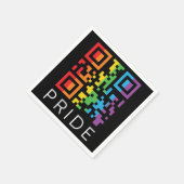 Pride Rainbow QR Code LGBTQIA+ Serviette (Ecke)