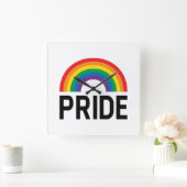 Pride Rainbow Quadratische Wanduhr (Zuhause)