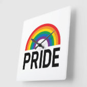 Pride Rainbow Quadratische Wanduhr (Winkel)