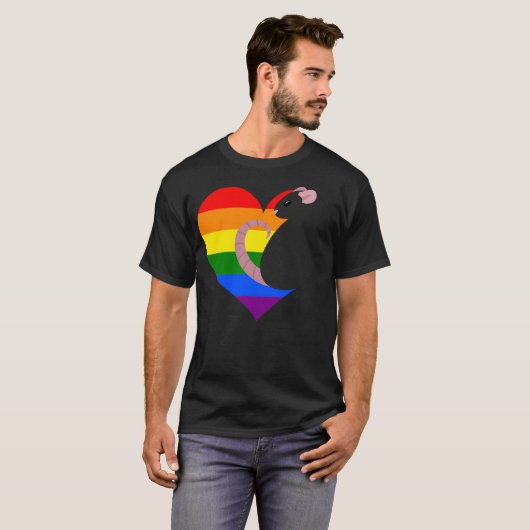 Pride Rainbow Rat - Schwarz T-Shirt (Vorne ganz)