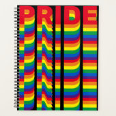 Pride rainbow retro moderne typografie schwarz planer (Vorderseite)