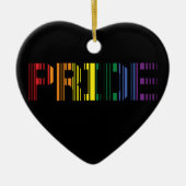 Pride Rainbow Scan Typografie Keramik Ornament (Vorne)